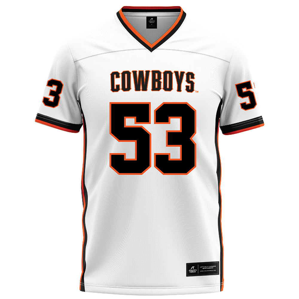 Oklahoma State - NCAA Football : Jaxson Duffield - White Football Jersey-0