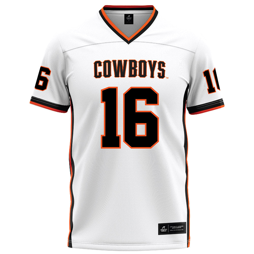 Oklahoma State - NCAA Football : Christian Fitzpatrick - White Football Jersey-0