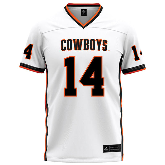 Oklahoma State - NCAA Football : Landyn Cleveland - White Football Jersey