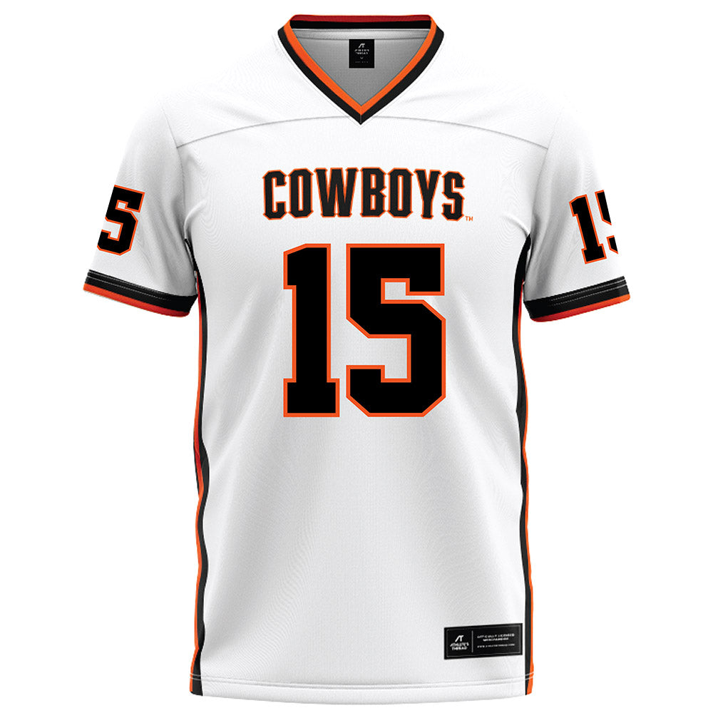 Oklahoma State - NCAA Football : Kameron Powell - White Football Jersey-0