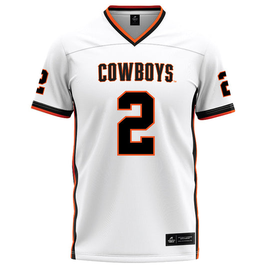 Oklahoma State - NCAA Football : Jaylin Davies - White Football Jersey-0