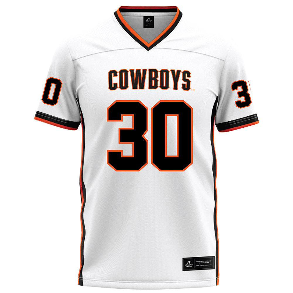 Oklahoma State - NCAA Football : Trip White - White Football Jersey-0