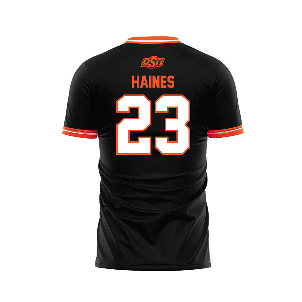 Oklahoma State - NCAA Women's Soccer : Megan Haines - Black Soccer Jersey