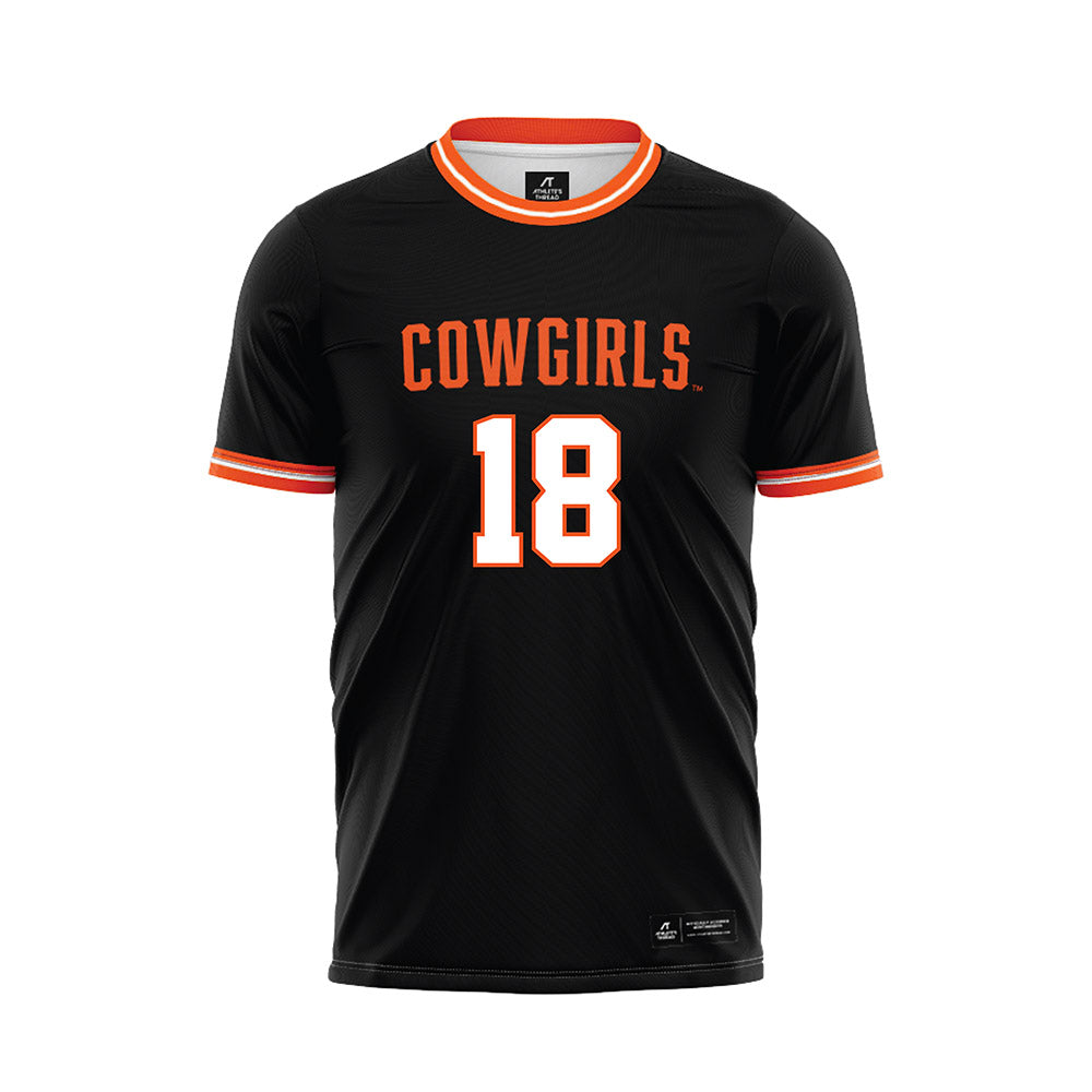 Oklahoma State - NCAA Women's Soccer : Emma Alvord - Black Soccer Jersey-0