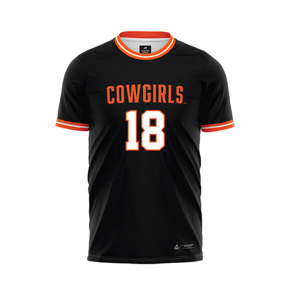 Oklahoma State - NCAA Women's Soccer : Emma Alvord - Black Soccer Jersey-0