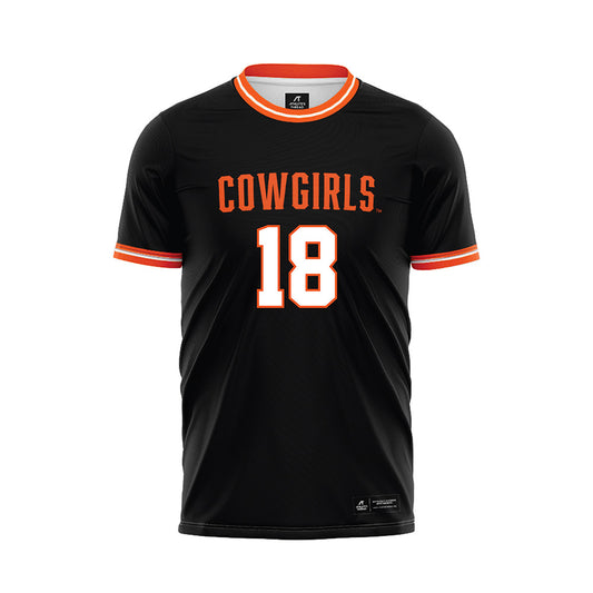 Oklahoma State - NCAA Women's Soccer : Emma Alvord - Black Soccer Jersey-0