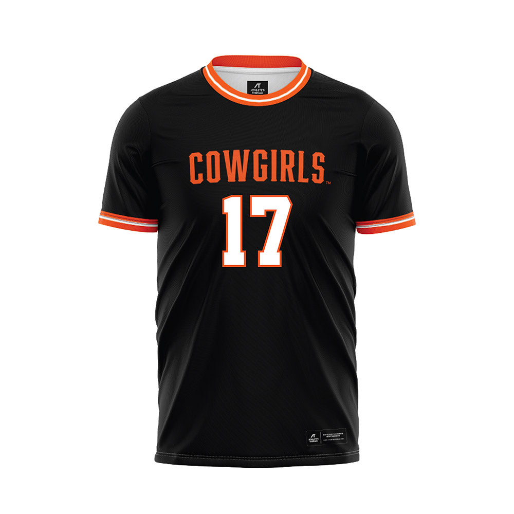 Oklahoma State - NCAA Women's Soccer : Reganne Morris - Black Soccer Jersey