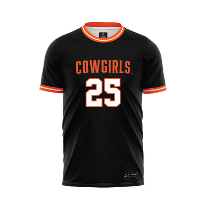 Oklahoma State - NCAA Women's Soccer : Jazmin Brown - Black Soccer Jersey-0