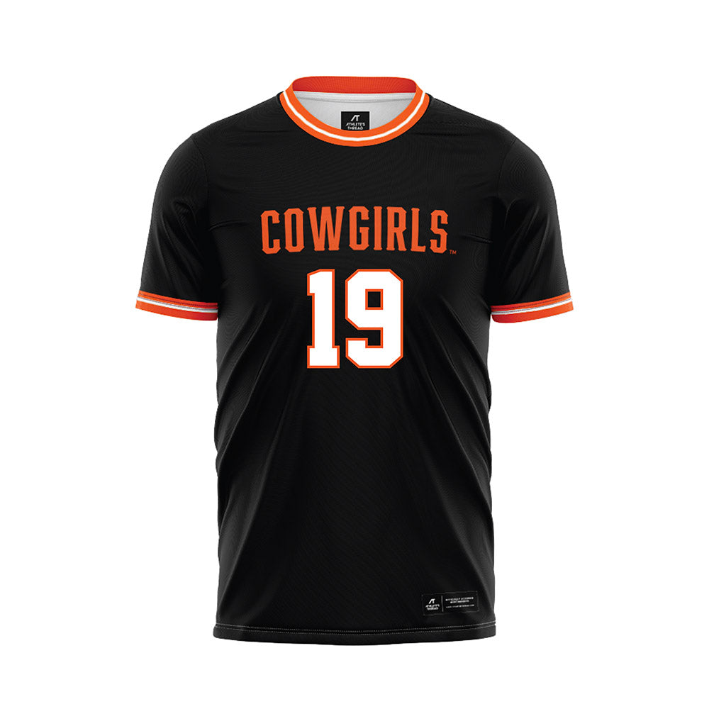 Oklahoma State - NCAA Women's Soccer : Madison Asel - Black Soccer Jersey-0