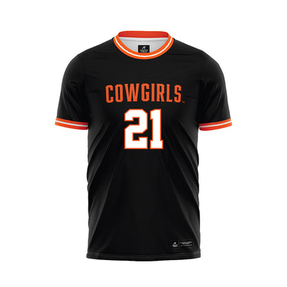 Oklahoma State - NCAA Women's Soccer : Taryn Thibeau - Black Soccer Jersey