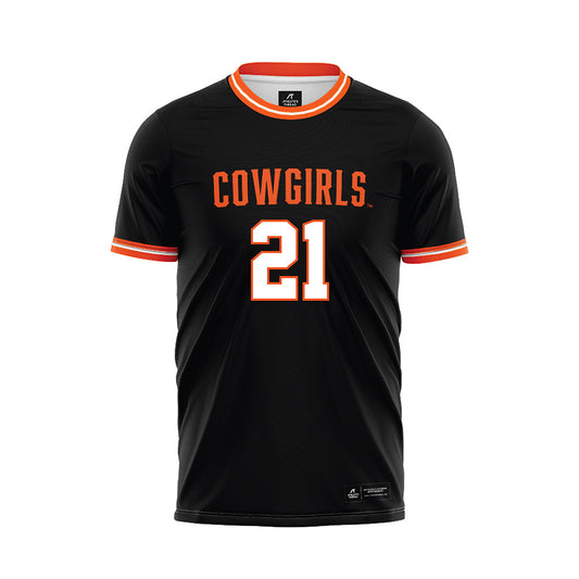 Oklahoma State - NCAA Women's Soccer : Taryn Thibeau - Black Soccer Jersey