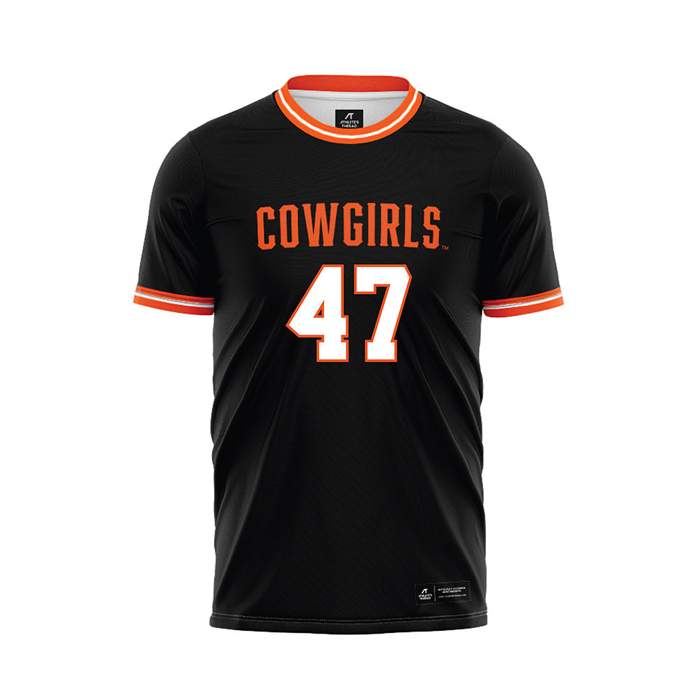 Oklahoma State - NCAA Women's Soccer : Emmy Hedden - Black Soccer Jersey-0