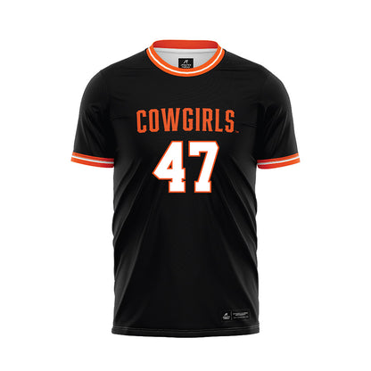Oklahoma State - NCAA Women's Soccer : Emmy Hedden - Black Soccer Jersey-0
