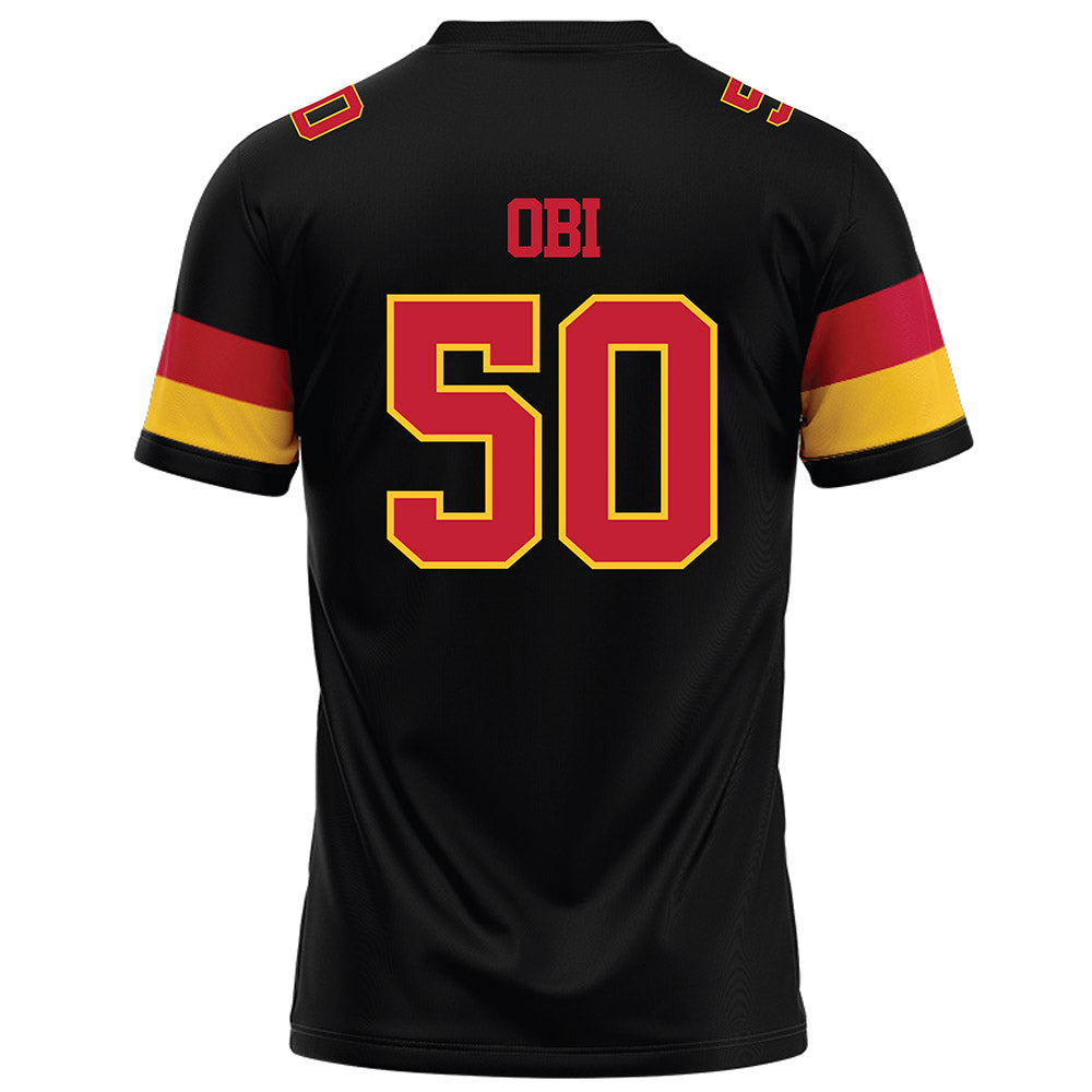 Ferris State - NCAA Football : Chimdindu Obi - Black Football Jersey-1