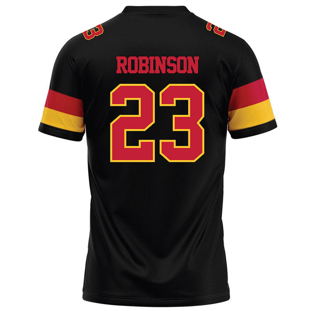 Ferris State - NCAA Football : James Robinson - Black Football Jersey-1