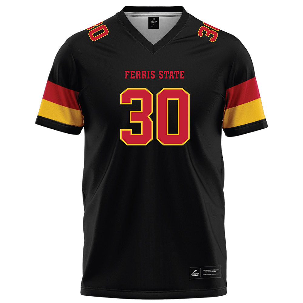 Ferris State - NCAA Football : Kannon Katzer - Black Football Jersey-0