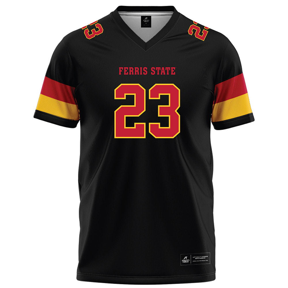 Ferris State - NCAA Football : James Robinson - Black Football Jersey-0