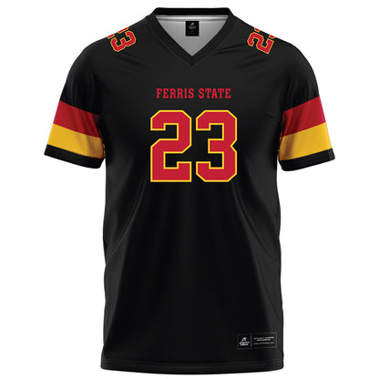 Ferris State - NCAA Football : James Robinson - Black Football Jersey-0