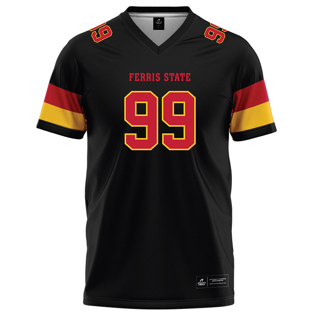 Ferris State - NCAA Football : markee jones - Black Football Jersey-0