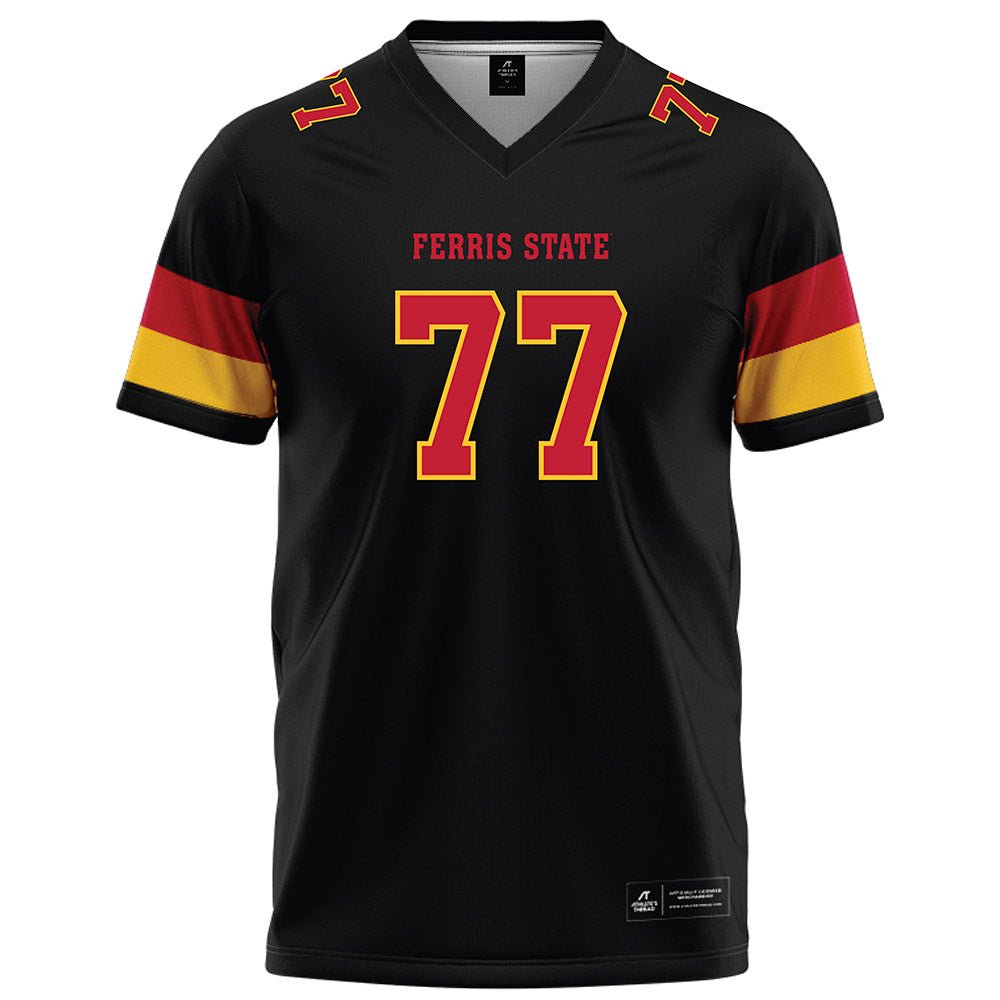 Ferris State - NCAA Football : Travis Miracle - Black Football Jersey-0