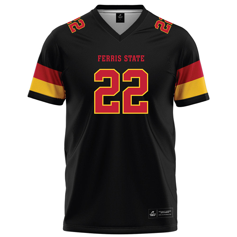 Ferris State - NCAA Football : Brady Rose - Black Football Jersey