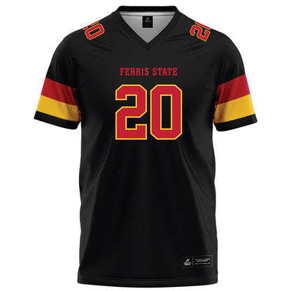 Ferris State - NCAA Football : James Coby - Black Football Jersey-0