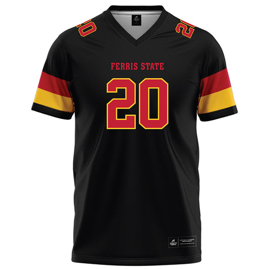 Ferris State - NCAA Football : James Coby - Black Football Jersey-0