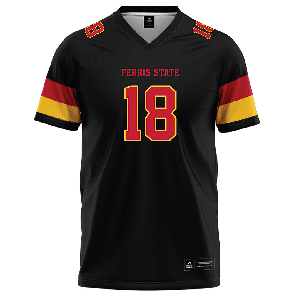 Ferris State - NCAA Football : Mervens Jean Pierre - Black Football Jersey