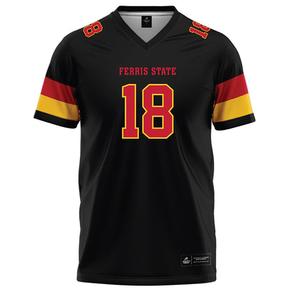 Ferris State - NCAA Football : Mervens Jean Pierre - Black Football Jersey