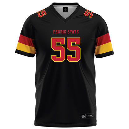 Ferris State - NCAA Football : Elmir Jakupovic - Black Football Jersey-0