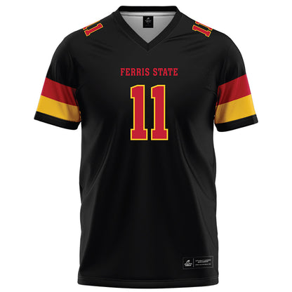 Ferris State - NCAA Football : Tyrone Fowler - Black Football Jersey-0
