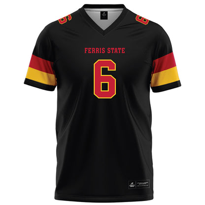 Ferris State - NCAA Football : James Gilbert - Black Football Jersey