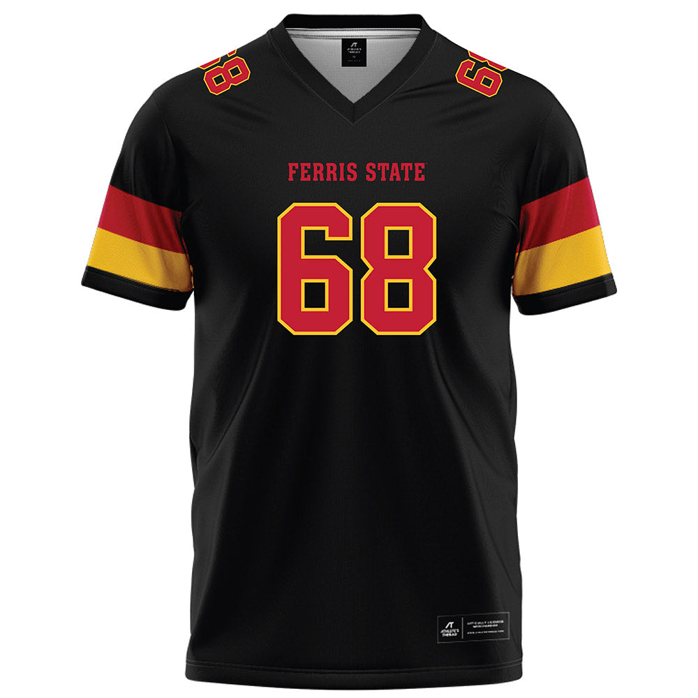 Ferris State - NCAA Football : Jordan Tooles - Black Football Jersey-0