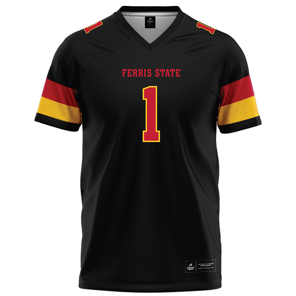 Ferris State - NCAA Football : Deion Small - Black Football Jersey-0