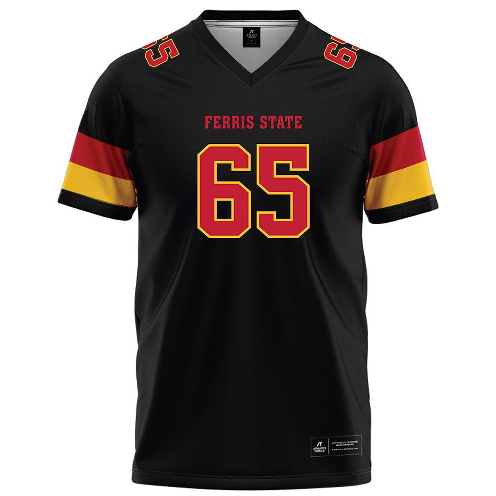 Ferris State - NCAA Football : Cory Pecynski - Black Football Jersey-0