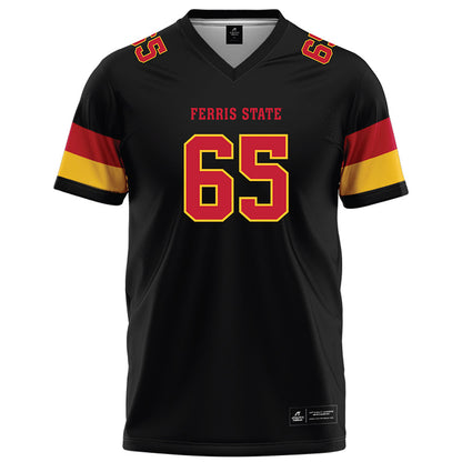 Ferris State - NCAA Football : Cory Pecynski - Black Football Jersey-0