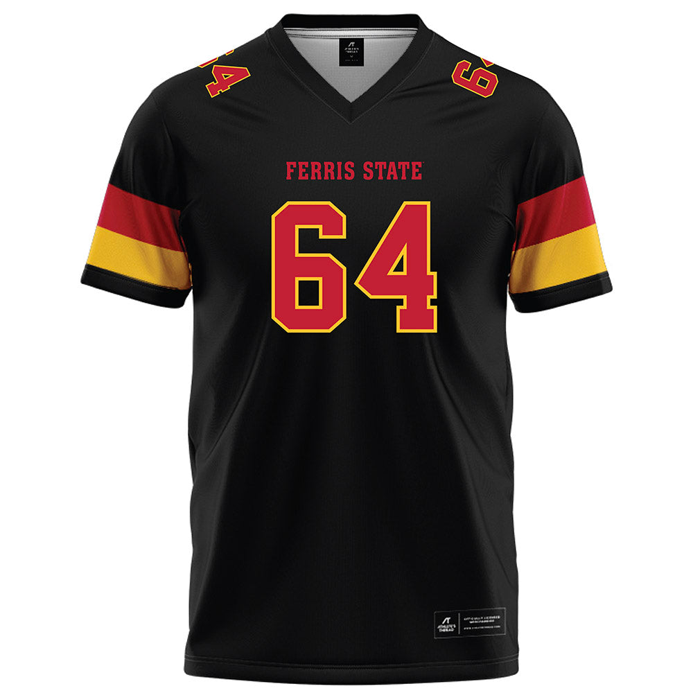 Ferris State - NCAA Football : Cameron Heiss - Black Football Jersey-0