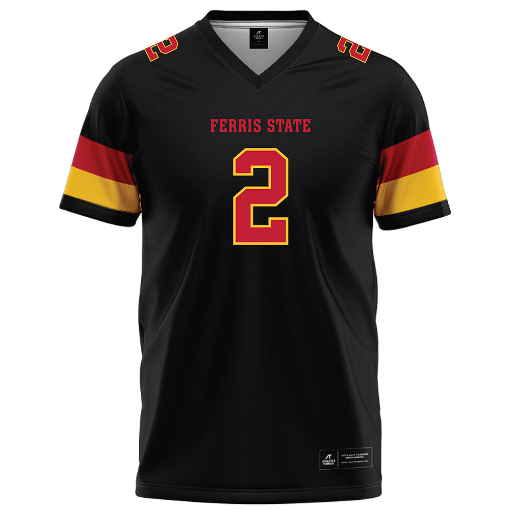 Ferris State - NCAA Football : Wyatt Bower - Black Football Jersey-0
