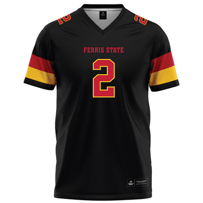 Ferris State - NCAA Football : Wyatt Bower - Black Football Jersey-0