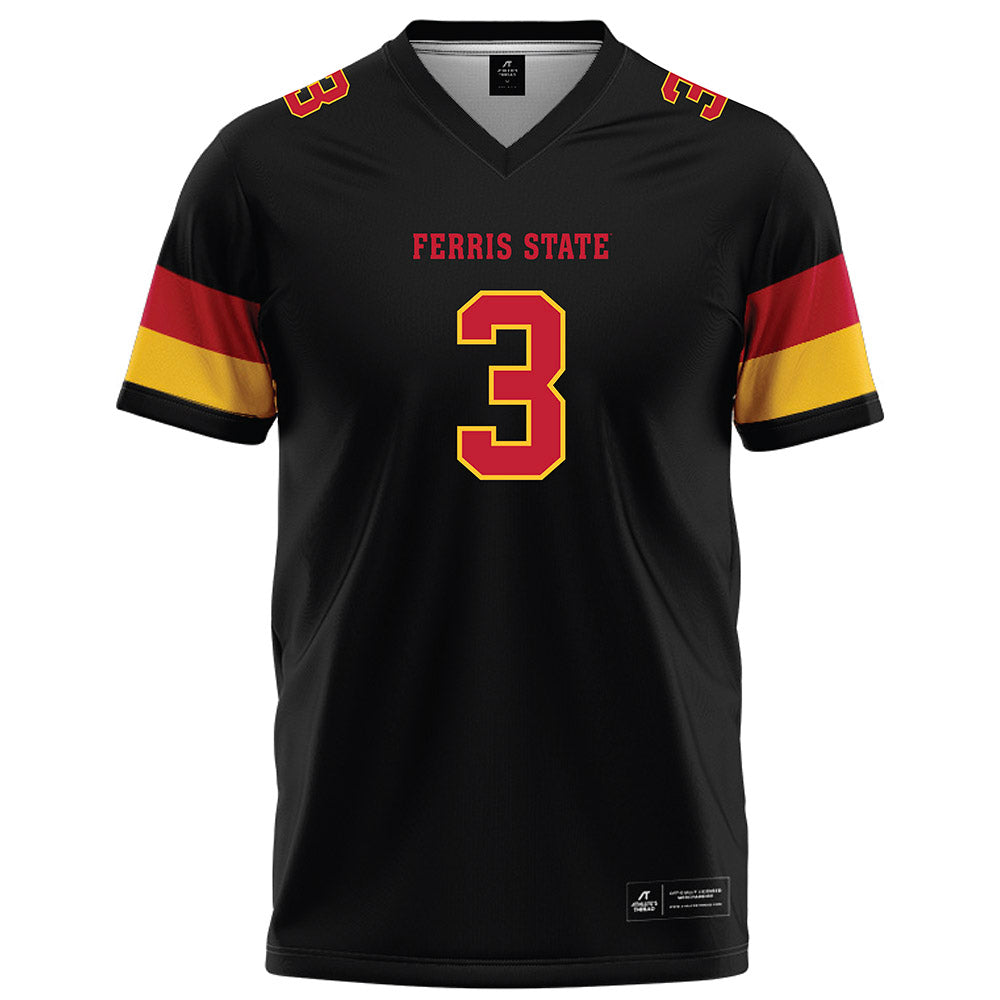 Ferris State - NCAA Football : Chase Carter - Black Football Jersey-0
