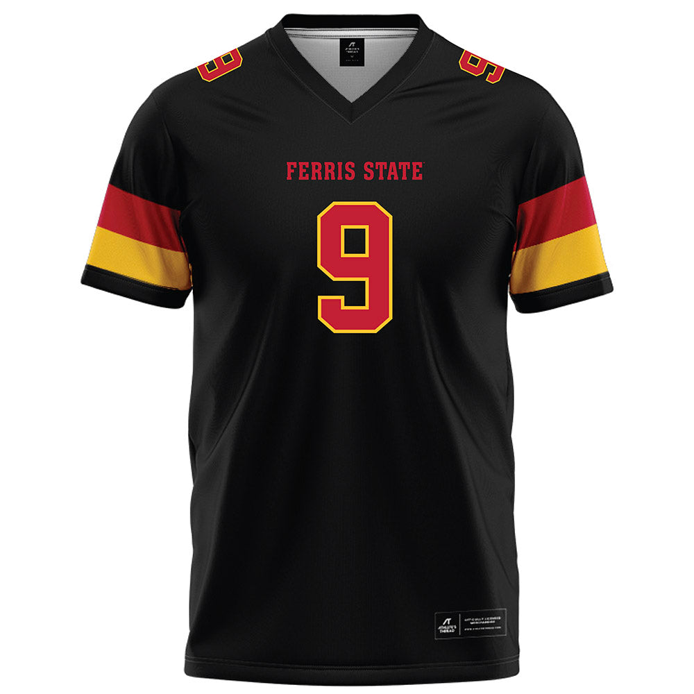 Ferris State - NCAA Football : Cam Underwood - Black Football Jersey-0