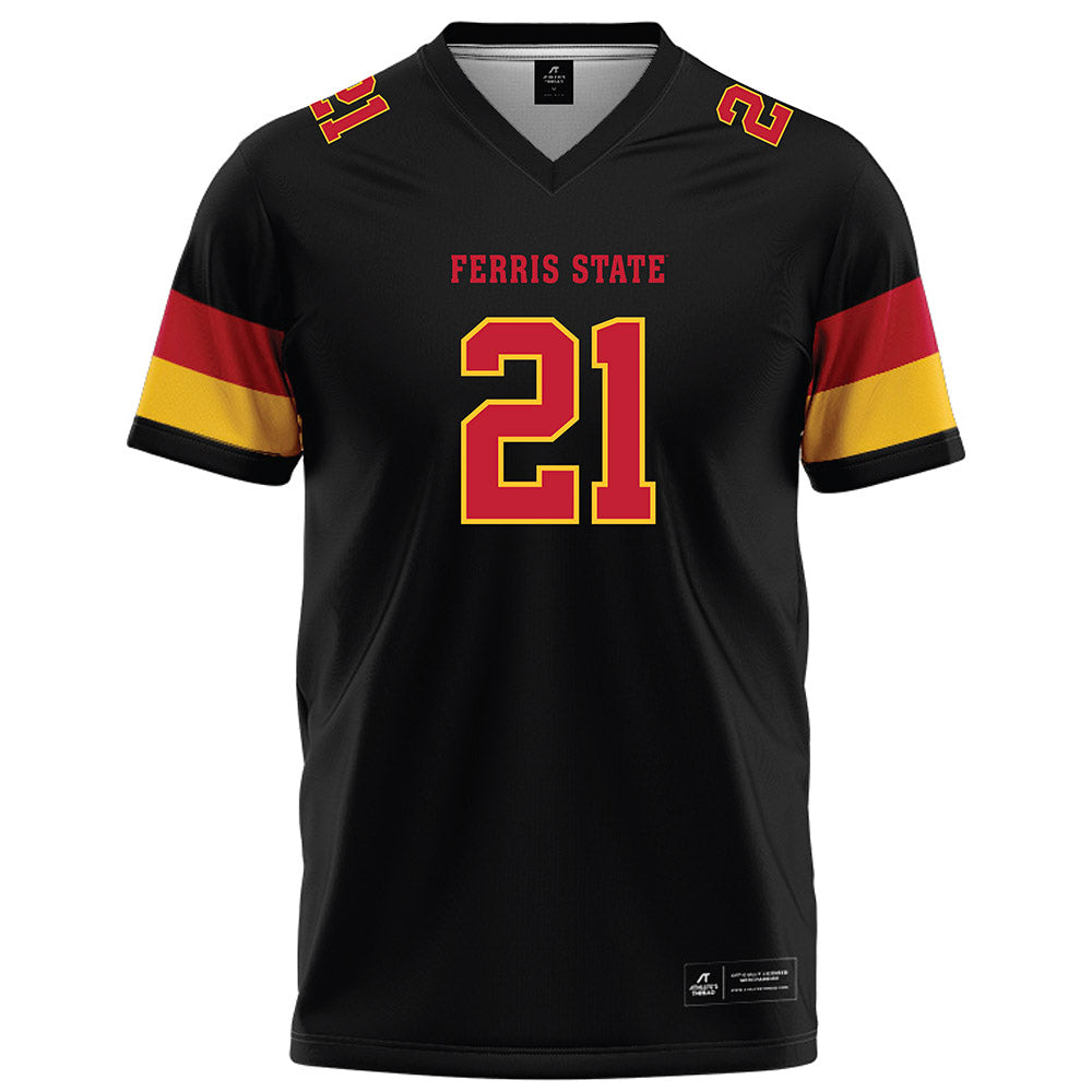 Ferris State - NCAA Football : Timothy Allen - Black Football Jersey-0