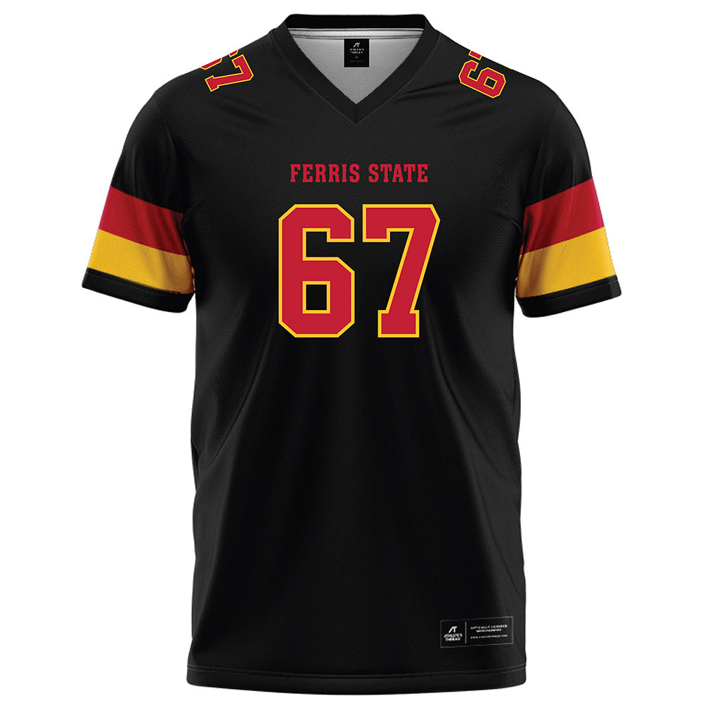 Ferris State - NCAA Football : Matthew Misch - Black Football Jersey-0