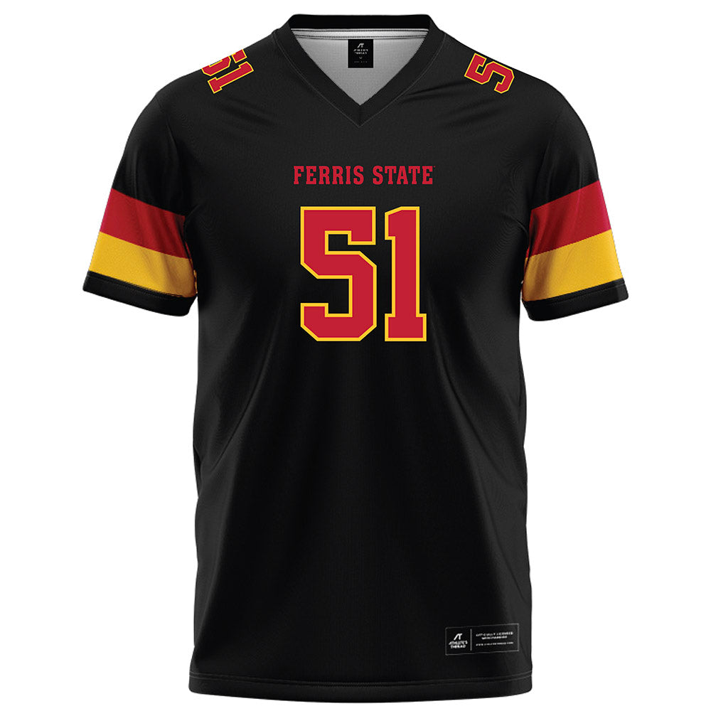 Ferris State - NCAA Football : D'Jaun Gilbert - Black Football Jersey-0