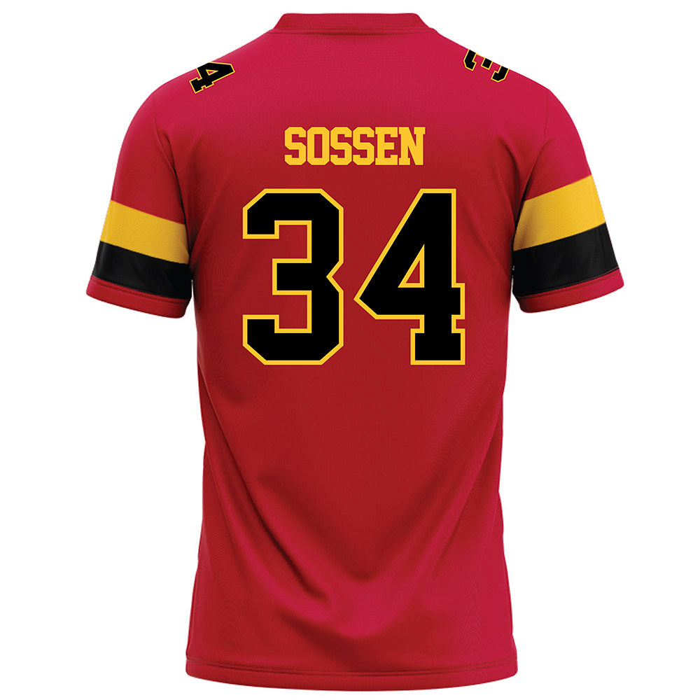 Ferris State - NCAA Football : Finn Sossen - Red Football Jersey-1