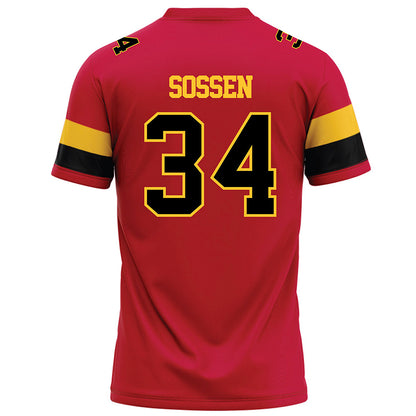 Ferris State - NCAA Football : Finn Sossen - Red Football Jersey-1