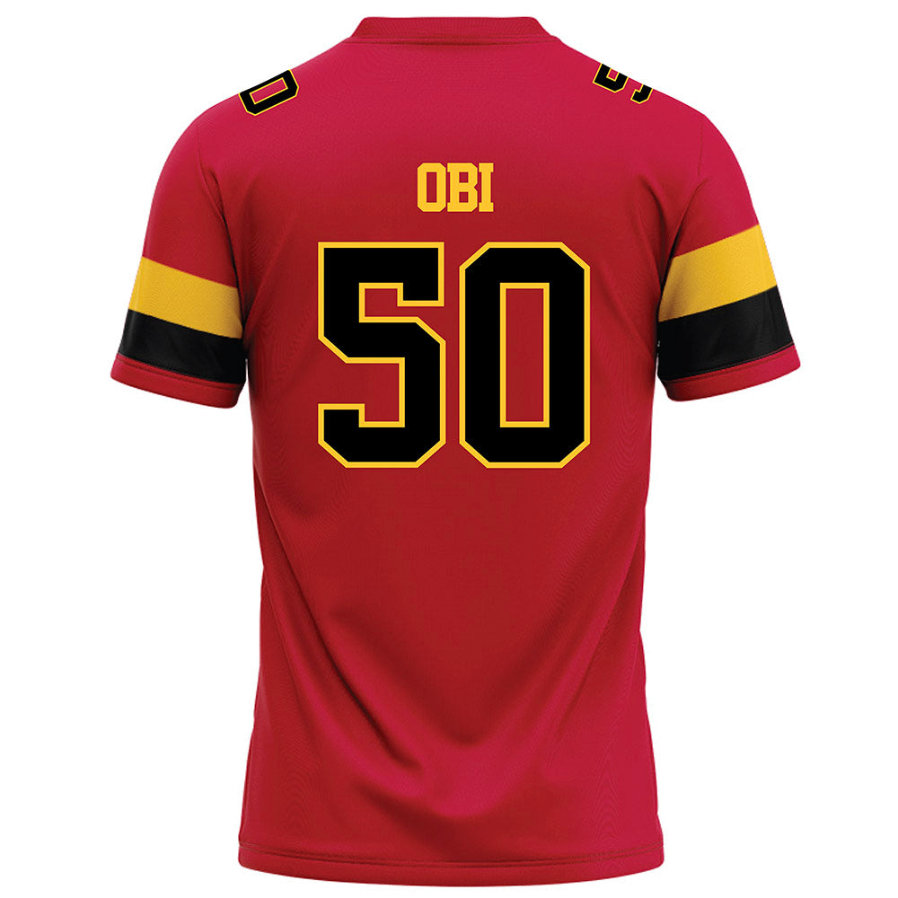 Ferris State - NCAA Football : Chimdindu Obi - Red Football Jersey-1