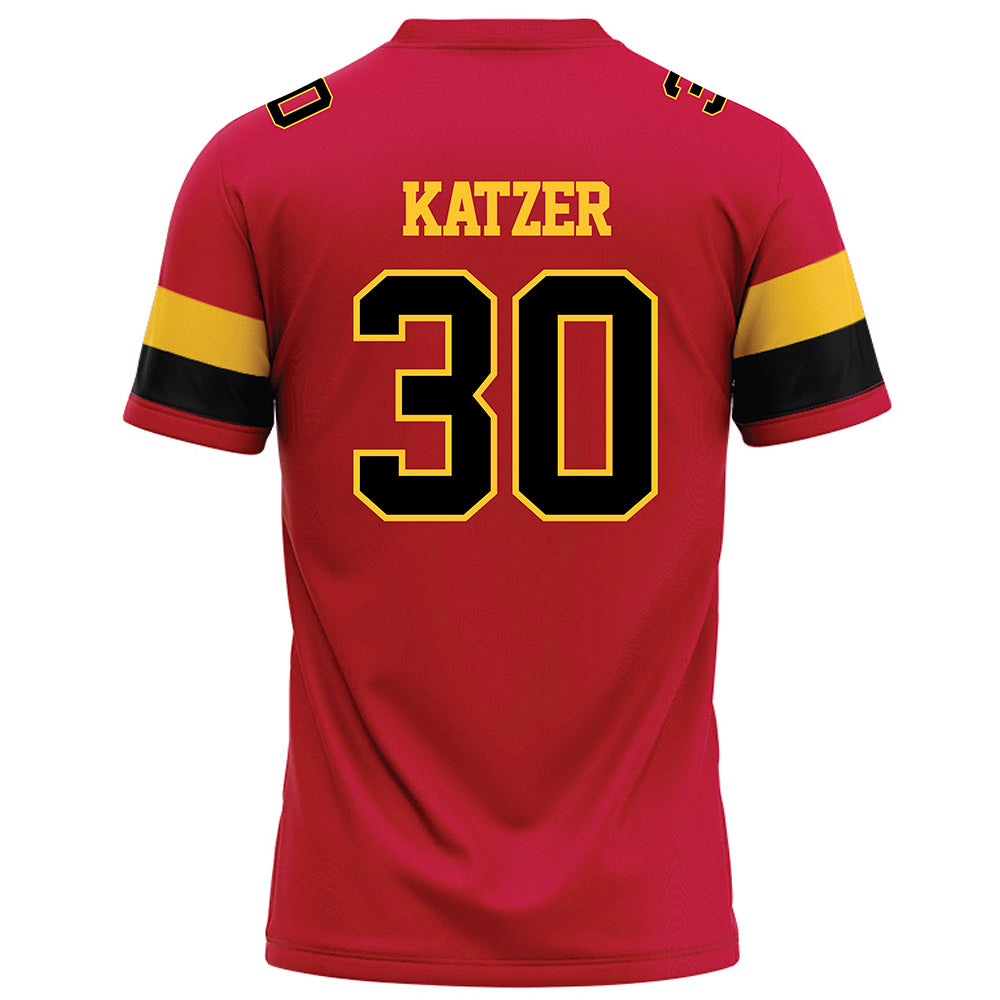 Ferris State - NCAA Football : Kannon Katzer - Red Football Jersey-1