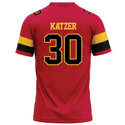 Ferris State - NCAA Football : Kannon Katzer - Red Football Jersey-1