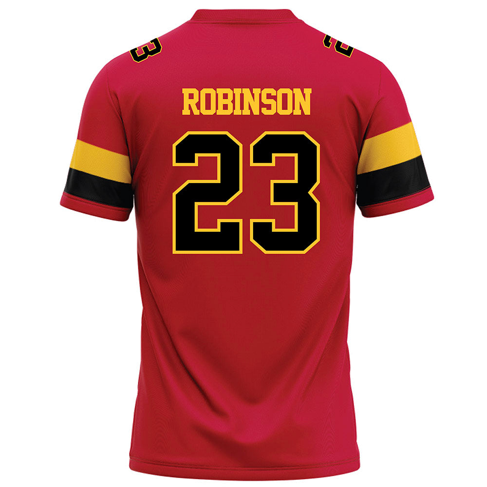 Ferris State - NCAA Football : James Robinson - Red Football Jersey-1